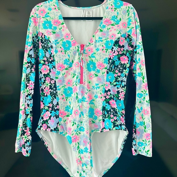 Celebrity Pink Rashguard Pink and Blue Swimwear - Picture 1 of 4